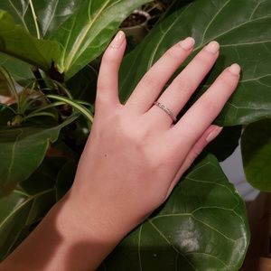 14k White Gold Pave Diamond Accent Band